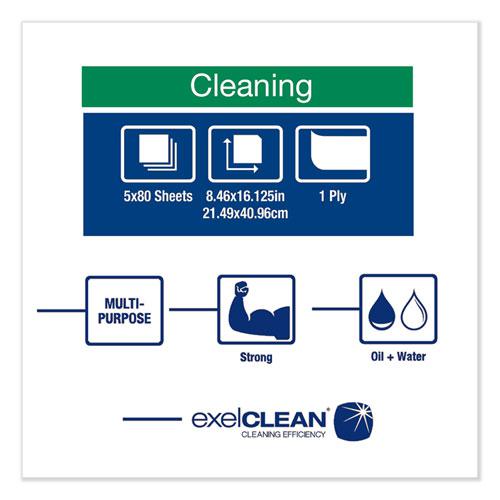 Heavy-Duty Cleaning Cloth, 8.46 x 16.13, White, 80/Box, 5 Boxes/Carton. Picture 3