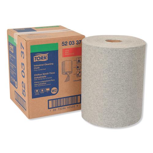 Industrial Cleaning Cloths, 1-Ply, 12.6 x 10, Gray, 500 Wipes/Roll. Picture 1