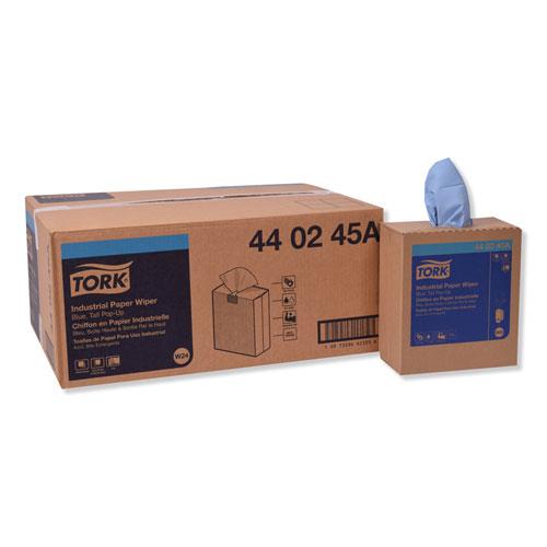 Industrial Paper Wiper, 4-Ply, 8.54 x 16.5, Unscented, Blue, 90 Towels/Box, 10 Boxes/Carton. Picture 1