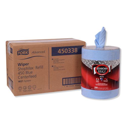 Advanced ShopMax Wiper 450, Centerfeed Refill, 9.9 x 13.1, Blue, 200/Roll, 2 Rolls/Carton. Picture 1