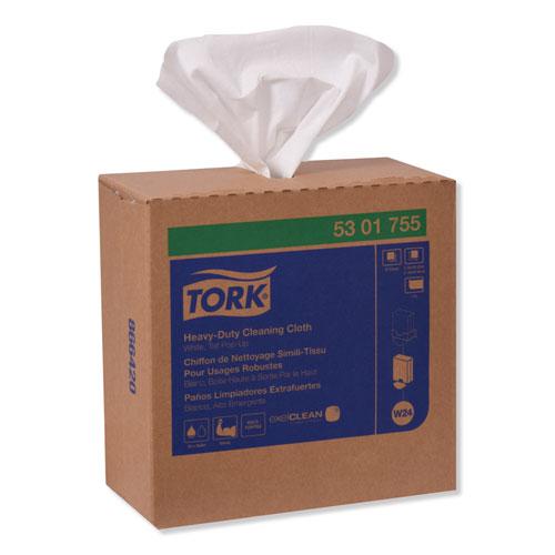 Heavy-Duty Cleaning Cloth, 8.46 x 16.13, White, 80/Box, 5 Boxes/Carton. Picture 6