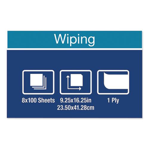 Multipurpose Paper Wiper, 9.25 x 16.25, White, 100/Box, 8 Boxes/Carton. Picture 6