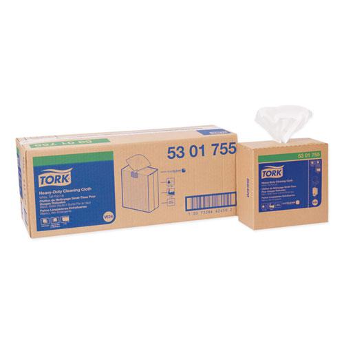 Heavy-Duty Cleaning Cloth, 8.46 x 16.13, White, 80/Box, 5 Boxes/Carton. The main picture.