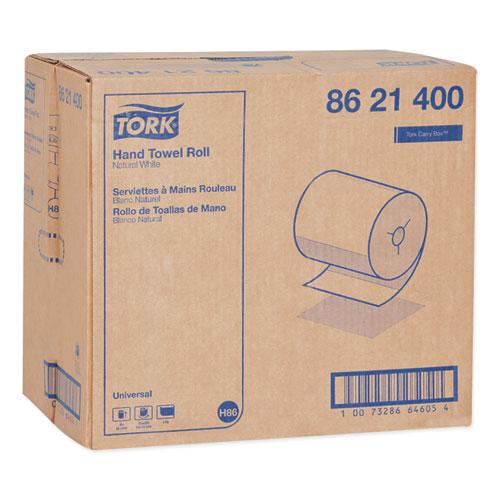 Universal Hand Towel Roll, Notched, 8" x 425 ft, Natural White, 12 Rolls/Carton. Picture 2