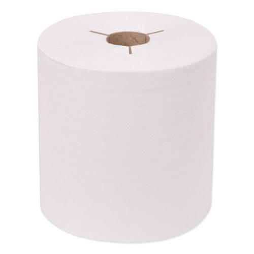 Universal Hand Towel Roll, Notched, 7.5" x 630 ft, White, 6 Rolls/Carton. Picture 1