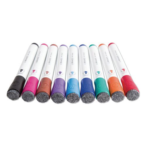 Chisel Tip Low-Odor Dry-Erase Markers with Erasers, Broad Chisel Tip, Assorted Colors, 24/Pack. Picture 2