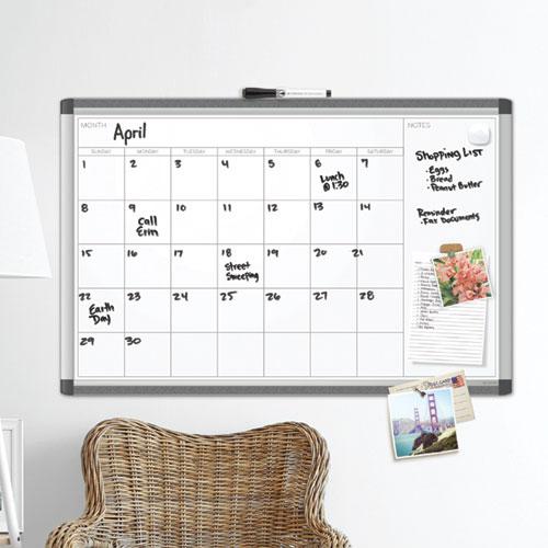 PINIT Magnetic Dry Erase Undated One Month Calendar, 36 x 36, White. Picture 6
