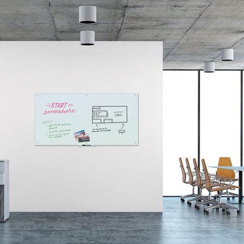Magnetic Glass Dry Erase Board Value Pack, 70" x 35", Frosted White. Picture 6