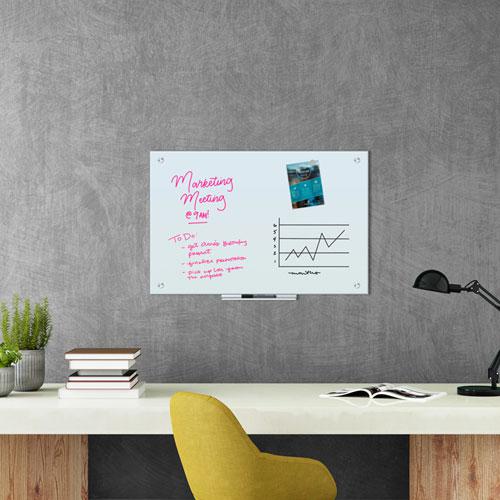 Magnetic Glass Dry Erase Board Value Pack, 35" x 23", Frosted White. Picture 2