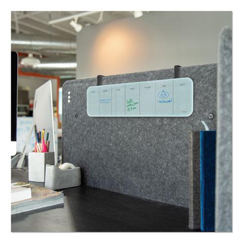 Cubicle Glass Dry Erase Board, Undated One-Week, 20 x 5.5, White Surface. Picture 2