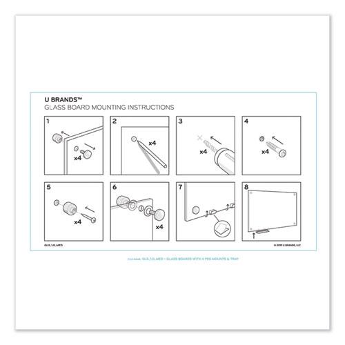 Magnetic Glass Dry Erase Board Value Pack, 35" x 23", Frosted White. Picture 6