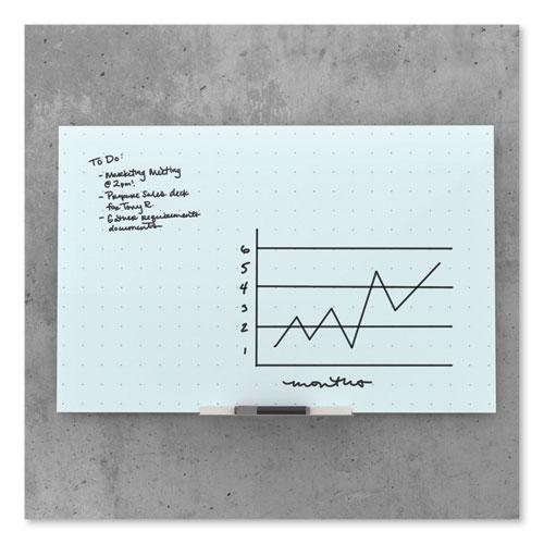 Floating Glass Ghost Grid Dry Erase Board, 47 x 35, White. Picture 4