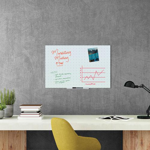 Floating Glass Ghost Grid Dry Erase Board, 36 x 24, White. Picture 3