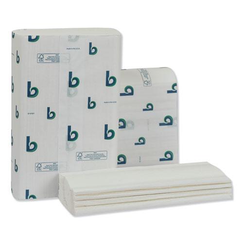 Structured Multifold Towels, 1-Ply, 9 x 9.5, White, 250/Pack, 16 Packs/Carton. Picture 1