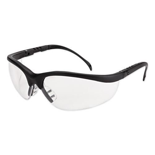 Klondike Safety Glasses, Matte Black Frame, Clear Lens, 12/Box. Picture 1