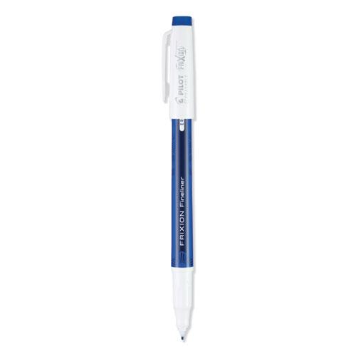 FriXion Fineliner Erasable Porous Point Pen, Stick, Fine 0.6 mm, Blue Ink, Blue/White Barrel, Dozen. Picture 2