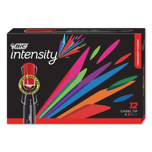 Intensity Chisel Tip Permanent Marker, Broad Chisel Tip, Assorted Colors, Dozen. Picture 1