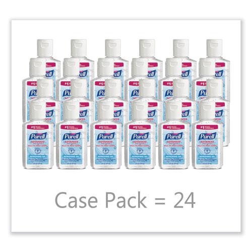 Advanced Hand Sanitizer Refreshing Gel, 2 oz, Flip-Cap Bottle, Clean Scent, 24/Carton. Picture 2