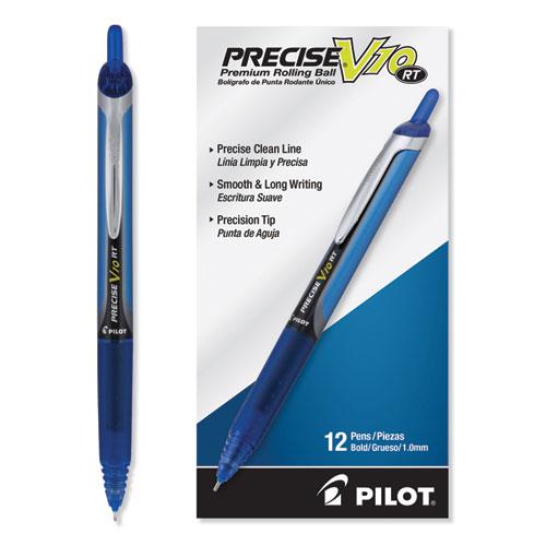 Precise V10RT Roller Ball Pen, Retractable, Bold 1 mm, Blue Ink, Blue Barrel, Dozen. Picture 3