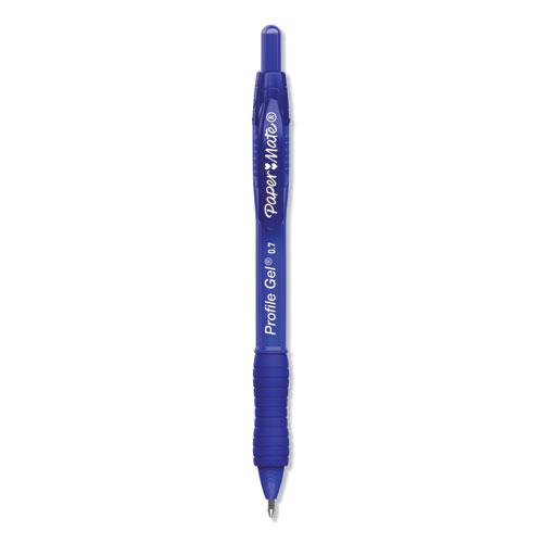 Profile Gel Pen, Retractable, Medium 0.7 mm, Blue Ink, Translucent Blue Barrel, Dozen. The main picture.