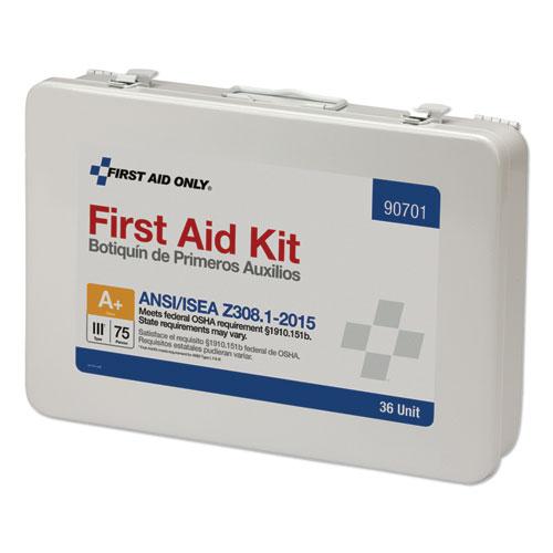 Unitized ANSI Compliant Class A Type III First Aid Kit for 25 People, 84 Pieces, Metal Case. Picture 4