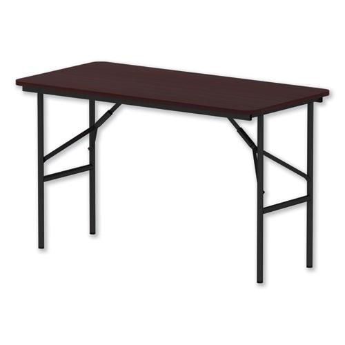 Wood Folding Table, Rectangular, 48w x 23.88d x 29h, Mahogany. Picture 2