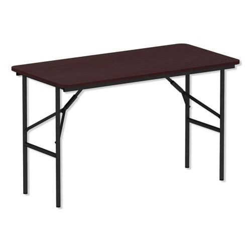 Wood Folding Table, Rectangular, 48w x 23.88d x 29h, Mahogany. The main picture.