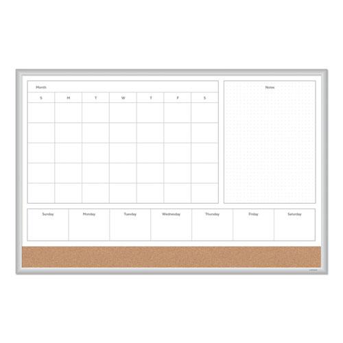 4N1 Magnetic Dry Erase Combo Board, 36 x 24, White/Natural. Picture 3