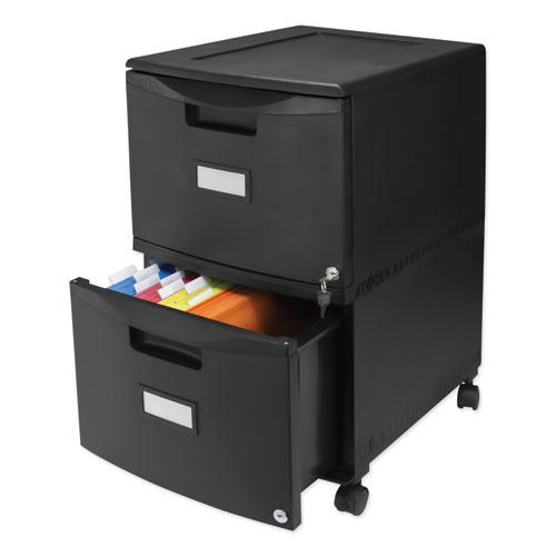 Two-Drawer Mobile Filing Cabinet, 2 Legal/Letter-Size File Drawers, Black, 14.75" x 18.25" x 26". Picture 5