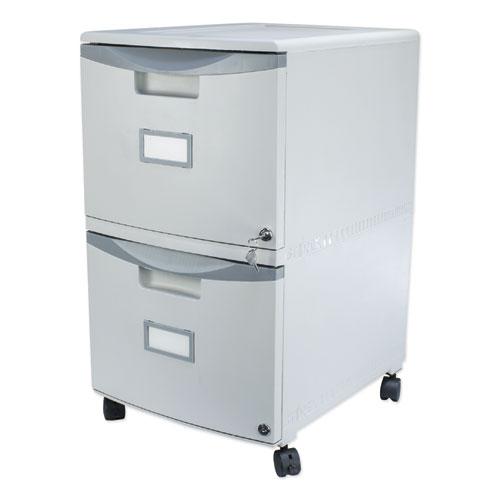 Two-Drawer Mobile Filing Cabinet, 2 Legal/Letter-Size File Drawers, Gray, 14.75" x 18.25" x 26". Picture 5