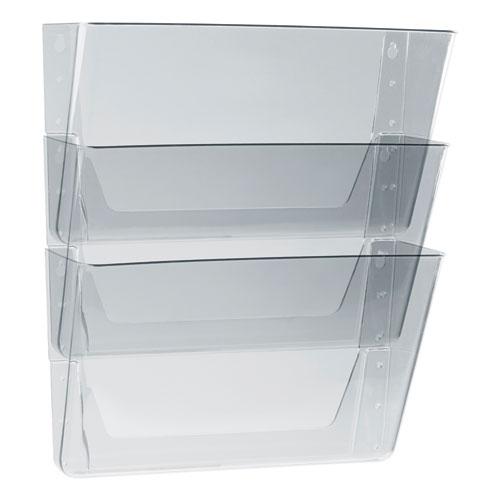 Wall File, 3 Sections, Letter Size, 13" x 4" x 14",  Clear, 3/Set. Picture 1