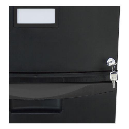 Two-Drawer Mobile Filing Cabinet, 2 Legal/Letter-Size File Drawers, Black, 14.75" x 18.25" x 26". Picture 8