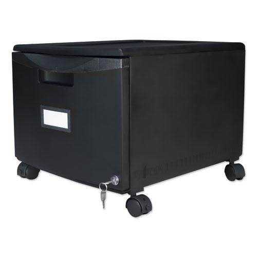 Single-Drawer Mobile Filing Cabinet, 1 Legal/Letter-Size File Drawer, Black, 14.75" x 18.25" x 12.75". Picture 2