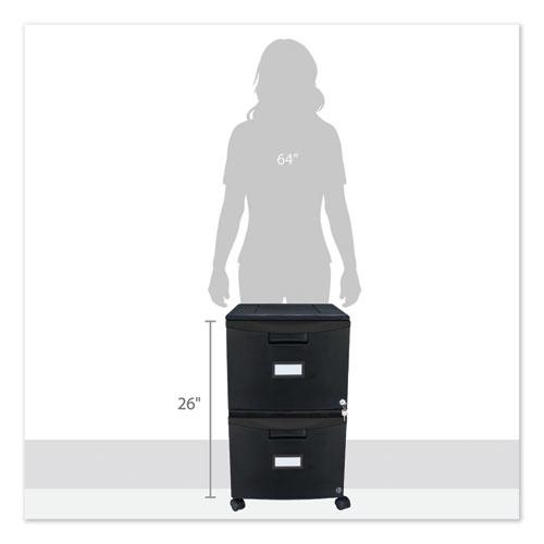Two-Drawer Mobile Filing Cabinet, 2 Legal/Letter-Size File Drawers, Black, 14.75" x 18.25" x 26". Picture 7