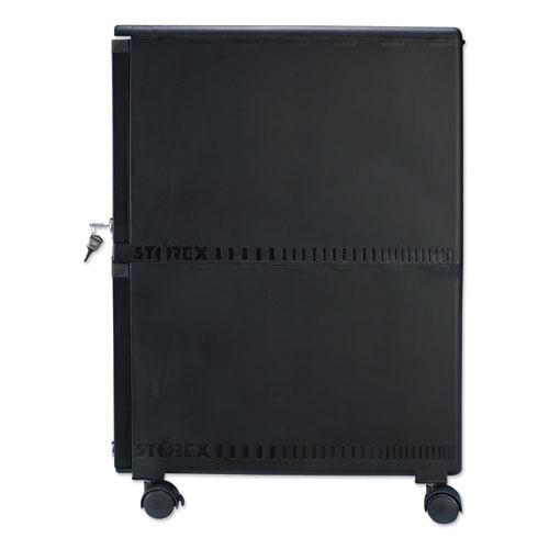 Two-Drawer Mobile Filing Cabinet, 2 Legal/Letter-Size File Drawers, Black, 14.75" x 18.25" x 26". Picture 9