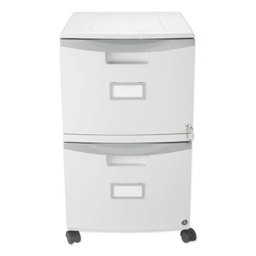 Two-Drawer Mobile Filing Cabinet, 2 Legal/Letter-Size File Drawers, Gray, 14.75" x 18.25" x 26". Picture 1