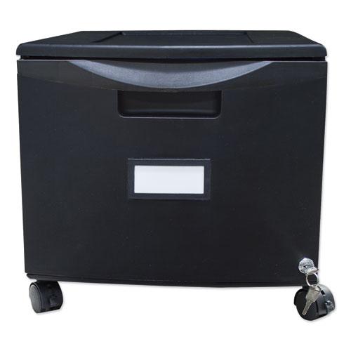 Single-Drawer Mobile Filing Cabinet, 1 Legal/Letter-Size File Drawer, Black, 14.75" x 18.25" x 12.75". Picture 1