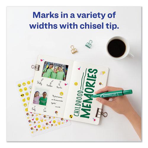 MARKS A LOT Regular Desk-Style Permanent Marker, Broad Chisel Tip, Green, Dozen (7885). Picture 4