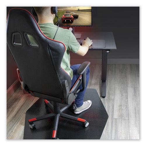 Game Zone Chair Mat, For Hard Floor/Medium Pile Carpet, 42 x 46, Black. Picture 2