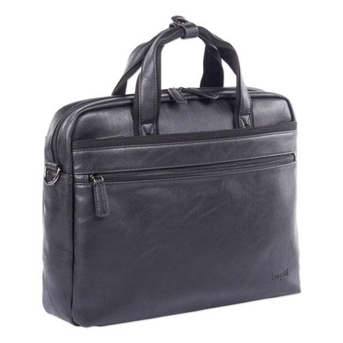 Valais Executive Briefcase, Fits Devices Up to 15.6", Leather, 4.75 x 4.75 x 11.5, Black. The main picture.
