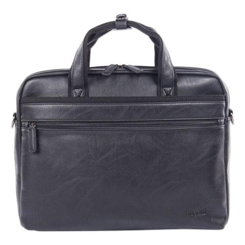 Valais Executive Briefcase, Fits Devices Up to 15.6", Leather, 4.75 x 4.75 x 11.5, Black. Picture 3