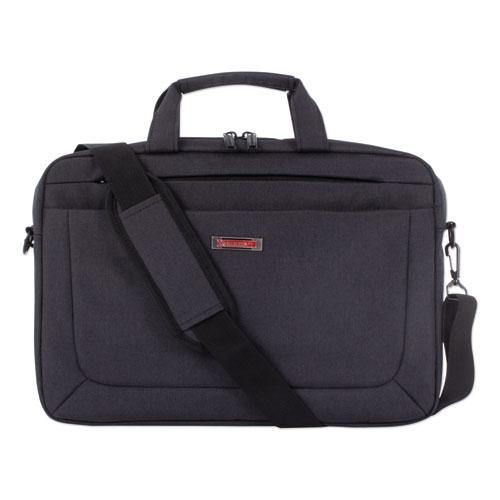 Cadence 2 Section Briefcase, Fits Devices Up to 15.6", Polyester, 4.5 x 4.5 x 16, Charcoal. Picture 5