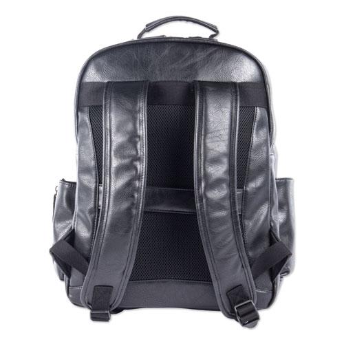 Valais Backpack, Fits Devices Up to 15.6", Leather, 5.5 x 5.5 x 16.5, Black. Picture 2