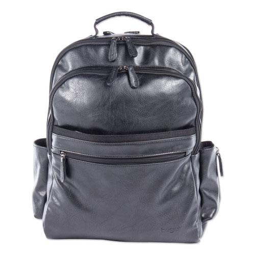 Valais Backpack, Fits Devices Up to 15.6", Leather, 5.5 x 5.5 x 16.5, Black. Picture 4