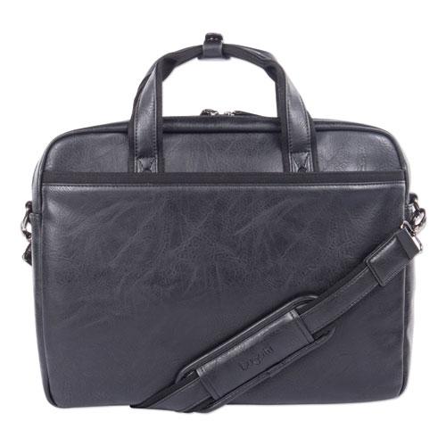 Valais Executive Briefcase, Fits Devices Up to 15.6", Leather, 4.75 x 4.75 x 11.5, Black. Picture 2
