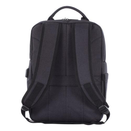 Cadence 2 Section Business Backpack, Fits Devices Up to 15.6", Polyester, 6 x 6 x 17, Charcoal. Picture 2