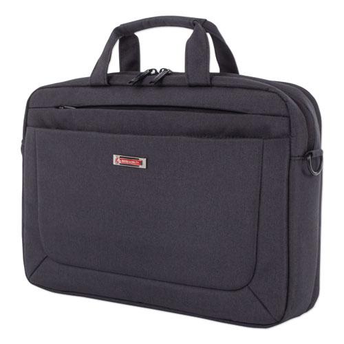 Cadence 2 Section Briefcase, Fits Devices Up to 15.6", Polyester, 4.5 x 4.5 x 16, Charcoal. Picture 1