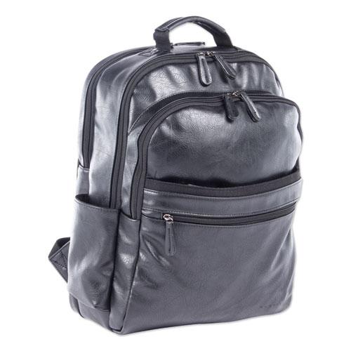 Valais Backpack, Fits Devices Up to 15.6", Leather, 5.5 x 5.5 x 16.5, Black. Picture 1