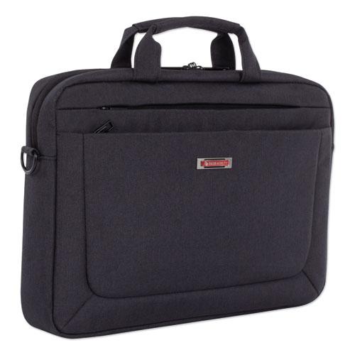 Cadence Slim Briefcase, Fits Devices Up to 15.6", Polyester, 3.5 x 3.5 x 16, Charcoal. The main picture.