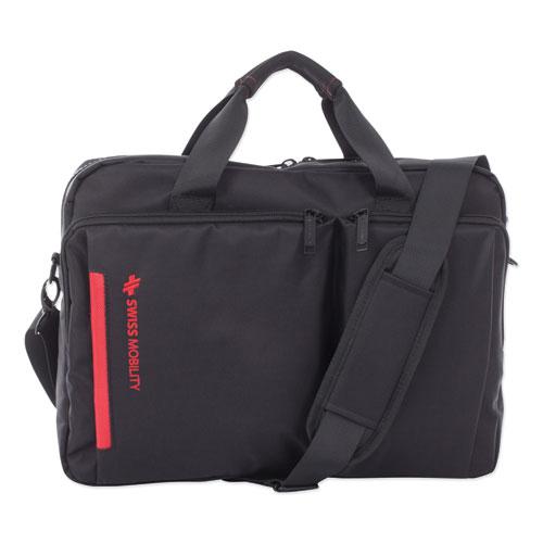 Stride Executive Briefcase, Fits Devices Up to 15.6", Polyester, 4 x 4 x 11.5, Black. Picture 1
